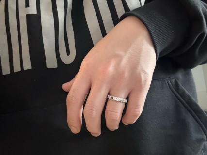 Silver Crystal & Green Stone Statement Ring view 3