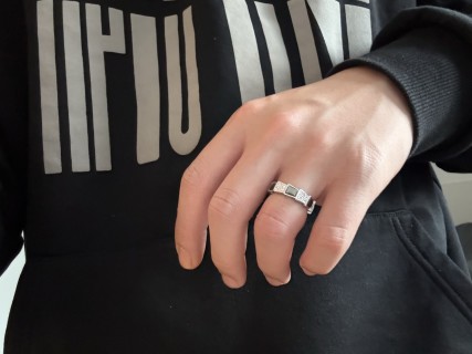 Silver Crystal & Green Stone Statement Ring view 6