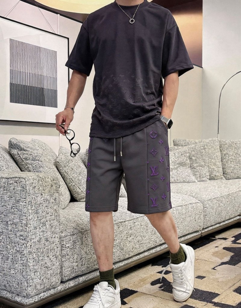 Louis Vuitton Monogram Shorts Black Purple