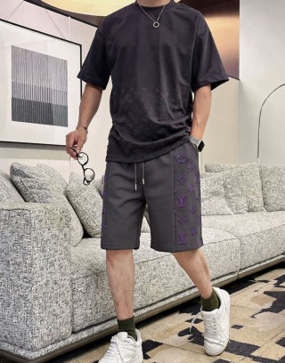 Louis Vuitton Monogram Shorts Black Purple