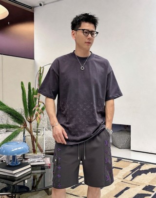 Louis Vuitton Monogram Shorts Black Purple view 2