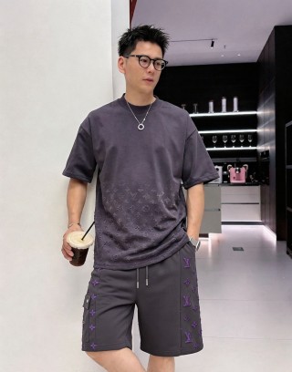 Louis Vuitton Monogram Shorts Black Purple view 3