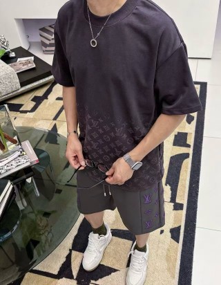 Louis Vuitton Monogram Shorts Black Purple view 4