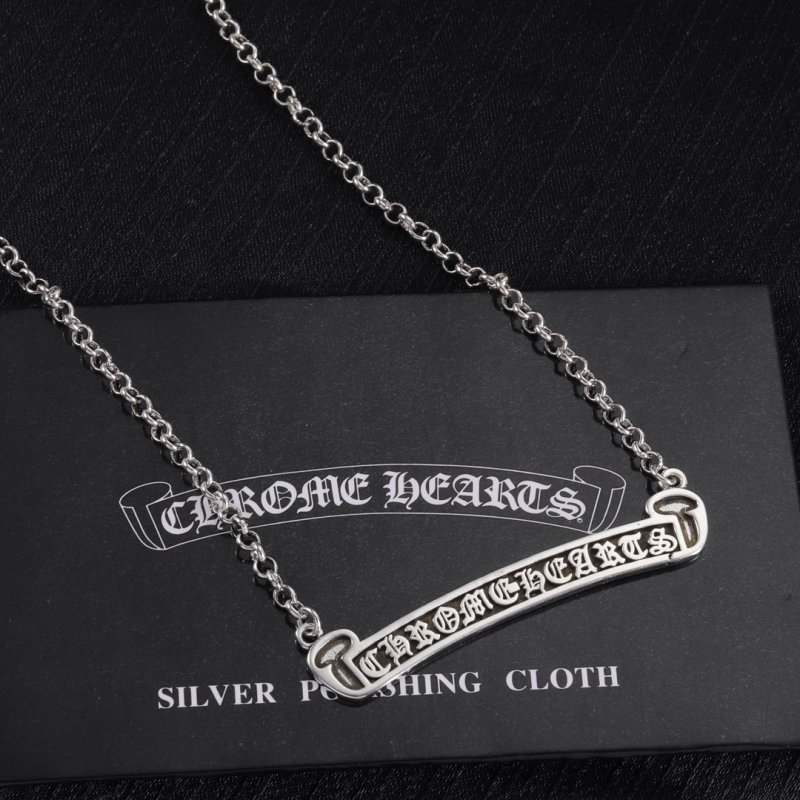Chrome Hearts Logo Character Bar Pendant Necklace Silver view