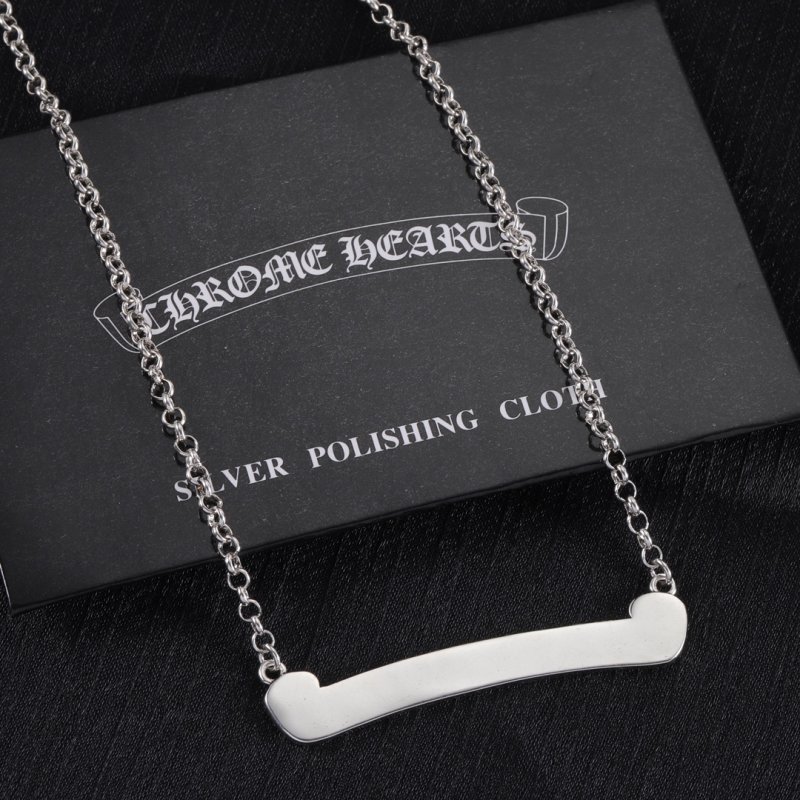 Chrome Hearts Logo Character Bar Pendant Necklace Silver view