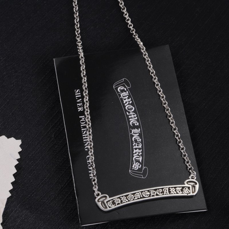 Chrome Hearts Logo Character Bar Pendant Necklace Silver view