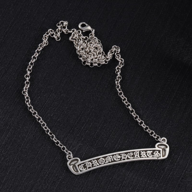 Chrome Hearts Logo Character Bar Pendant Necklace Silver view