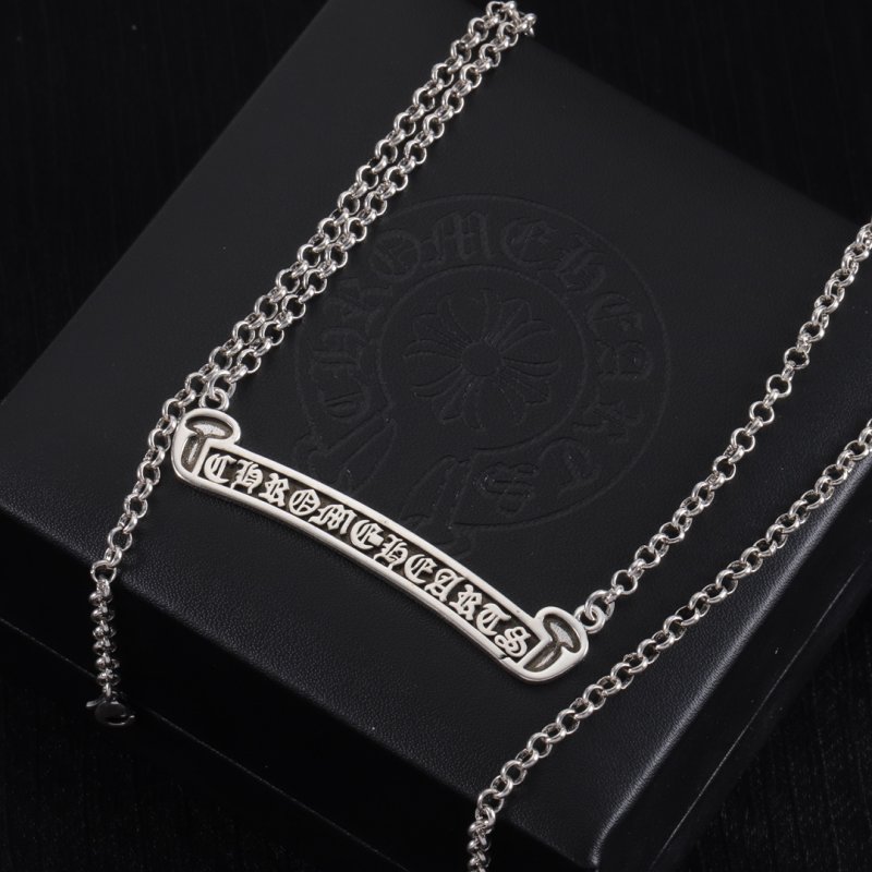 Chrome Hearts Logo Character Bar Pendant Necklace Silver view