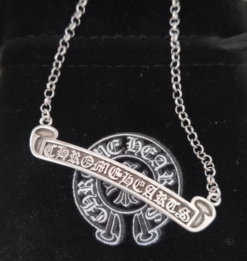 Chrome Hearts Logo Character Bar Pendant Necklace Silver view