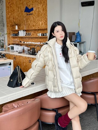 Moncler Cream Puffer Down Jacket view 2