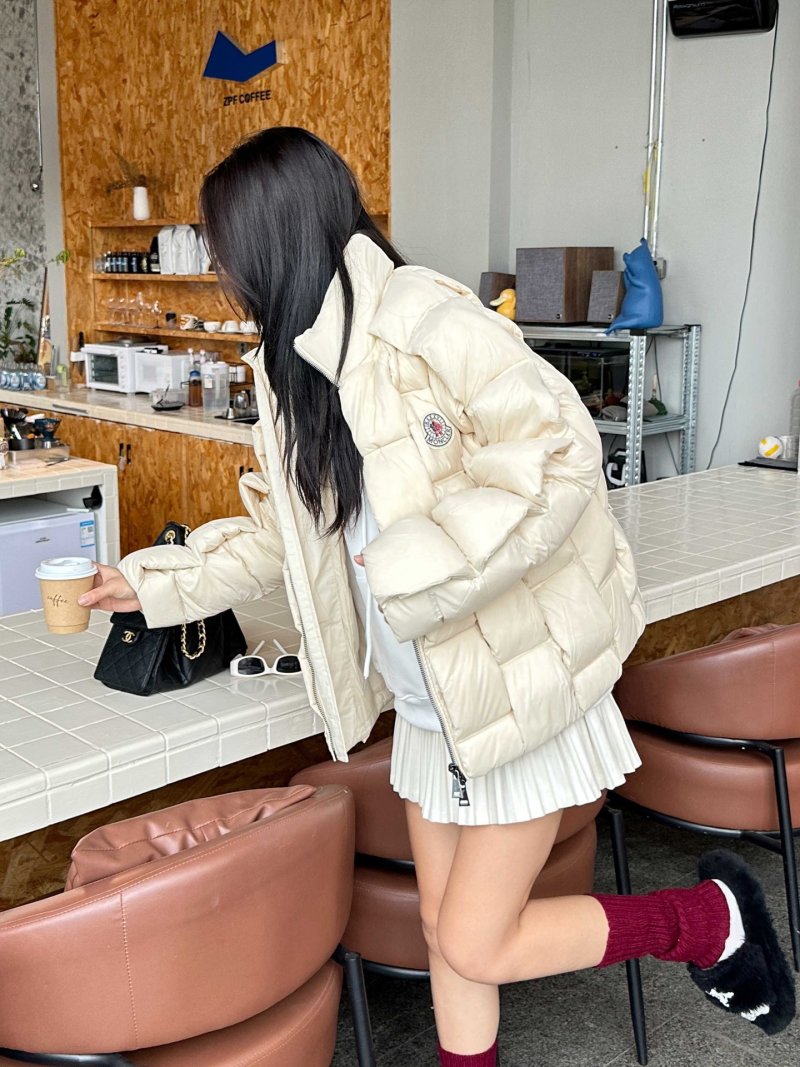 Moncler Cream Puffer Down Jacket view