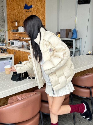 Moncler Cream Puffer Down Jacket view 4