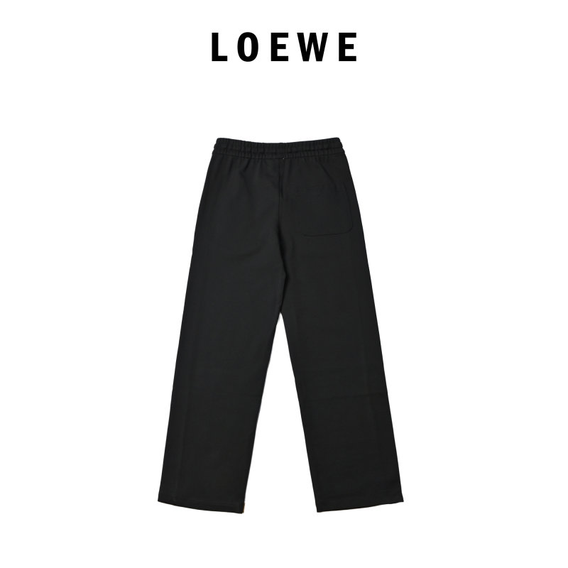 Loewe Black Logo Track Pants with Checkered Drawstring view