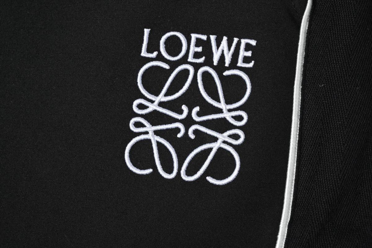 Loewe Black Logo Track Pants with Checkered Drawstring view