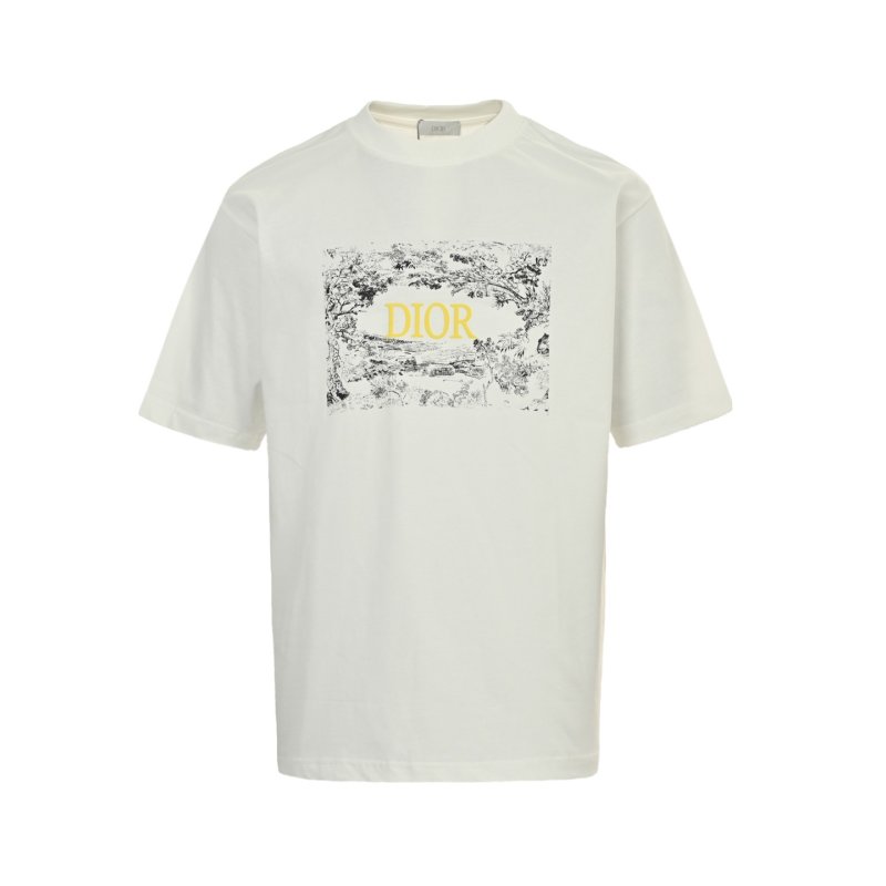 Dior White Graphic Logo T-Shirt view