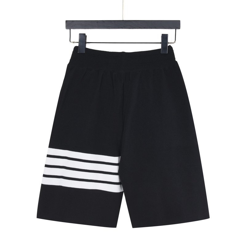 Black & White Stripe Ribbed Shorts view