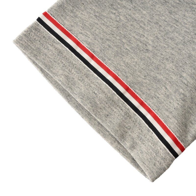 Grey Striped Sleeve T-Shirt with Shorts Set view
