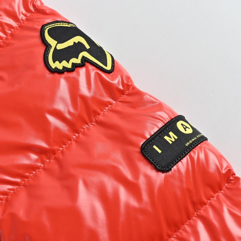 Supreme Fox Racing Red & Cream Puffer Down Jacket view