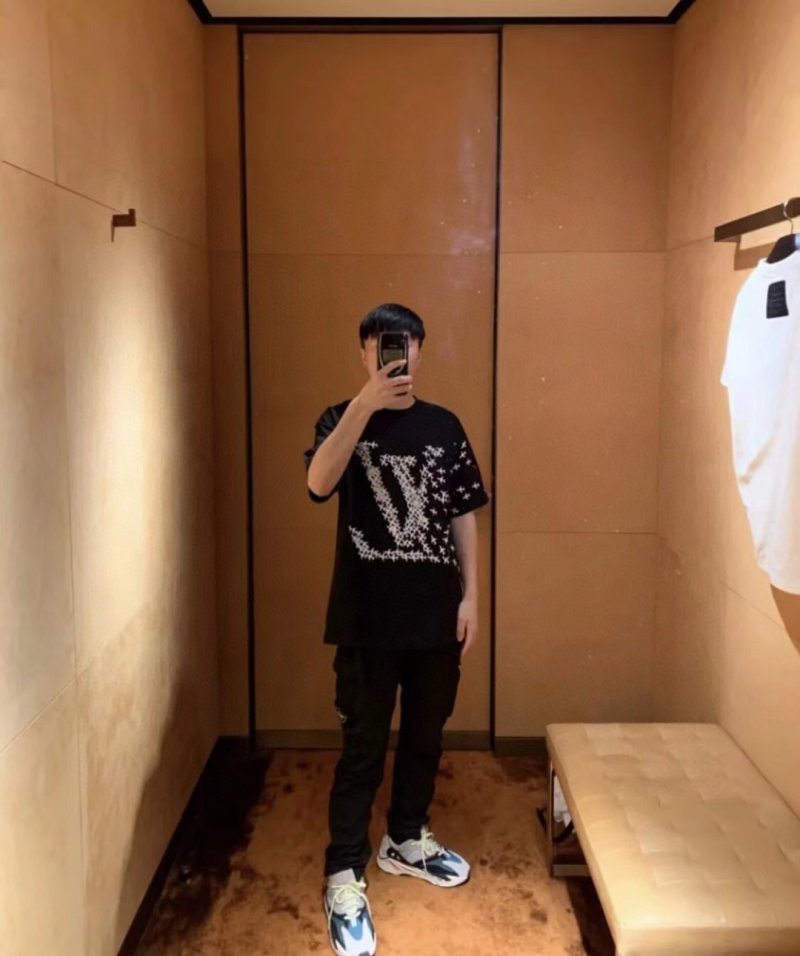 Black Graphic Print Short Sleeve T-Shirt with Bird & Text Design view