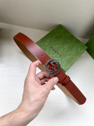 Gucci Double G Red Leather Belt