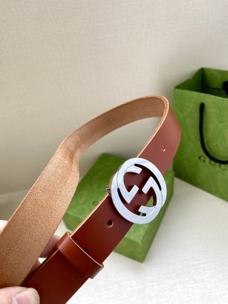 Gucci Double G Red Leather Belt view 2