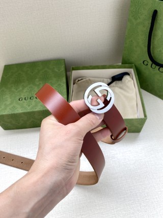 Gucci Double G Red Leather Belt view 5