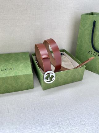 Gucci Double G Red Leather Belt view 6