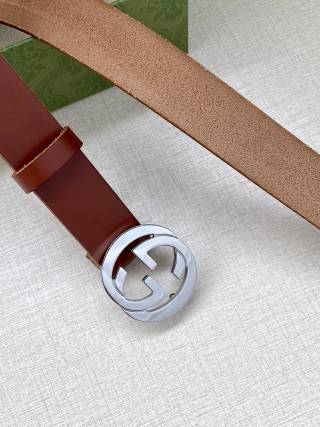 Gucci Double G Red Leather Belt view 7