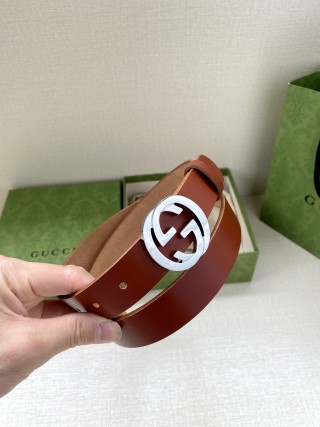 Gucci Double G Red Leather Belt view 8