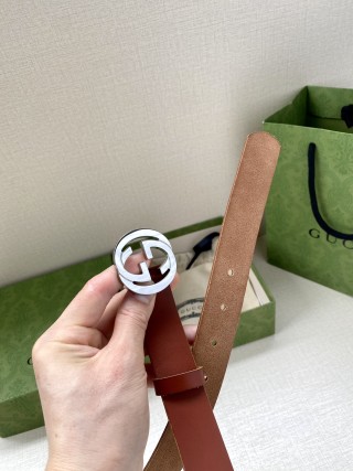Gucci Double G Red Leather Belt view 9