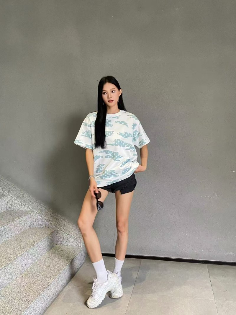 Blue Tie-Dye Oversized Short Sleeve T-Shirt