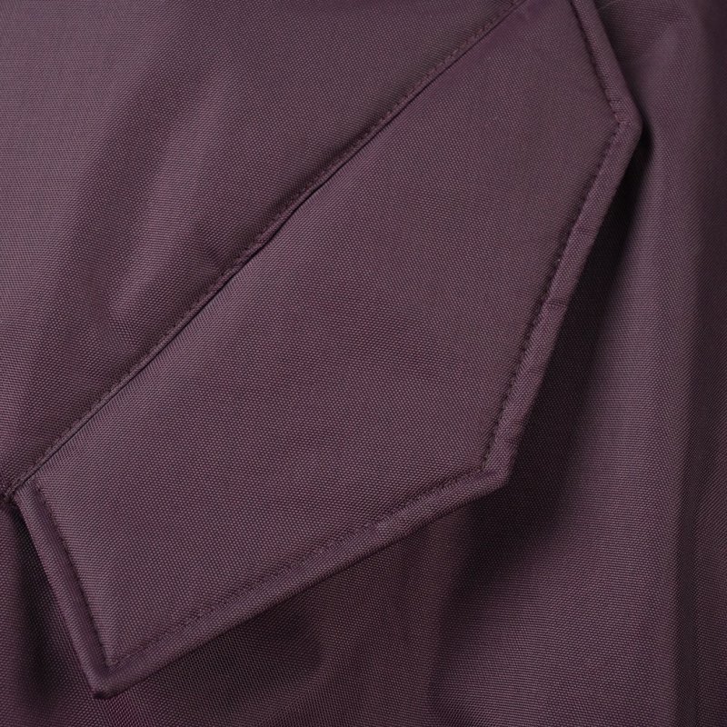 Burgundy Nylon Bomber Jacket with Chest Patch view