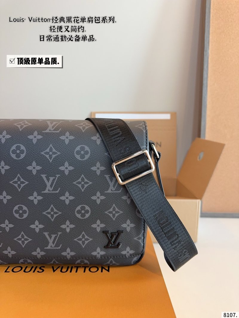 Louis Vuitton Monogram Canvas Messenger Shoulder Bag - Grey view