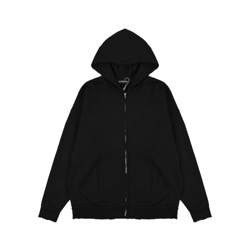 Black Oversized Zip-Up Hoodie Jacket view