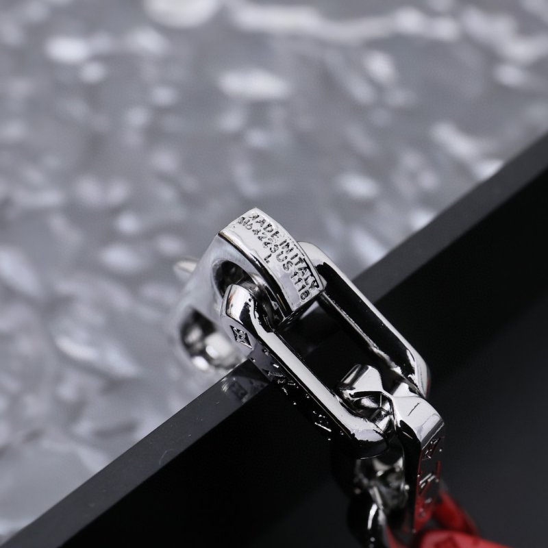 Louis Vuitton Metal Chain Link Red Resin Dragon Charm Bracelet view
