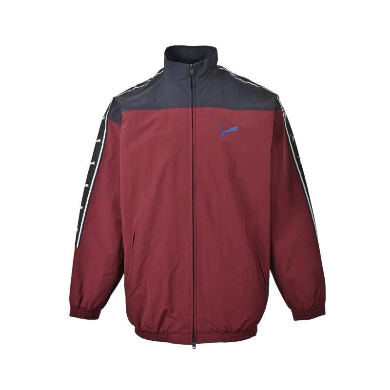 Puma Colorblock Track Jacket Burgundy Black view