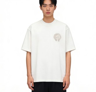 Essentials Cream Circular Logo T-Shirt