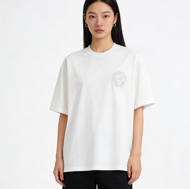 Essentials Cream Circular Logo T-Shirt view