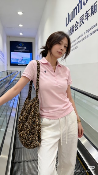 Polo Ralph Lauren Women's Pink Short-Sleeve Polo Shirt view 2