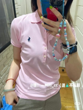 Polo Ralph Lauren Women's Pink Short-Sleeve Polo Shirt view 3