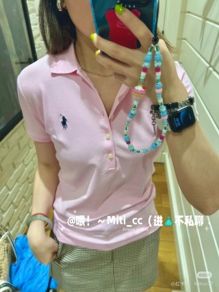 Polo Ralph Lauren Women's Pink Short-Sleeve Polo Shirt view 4