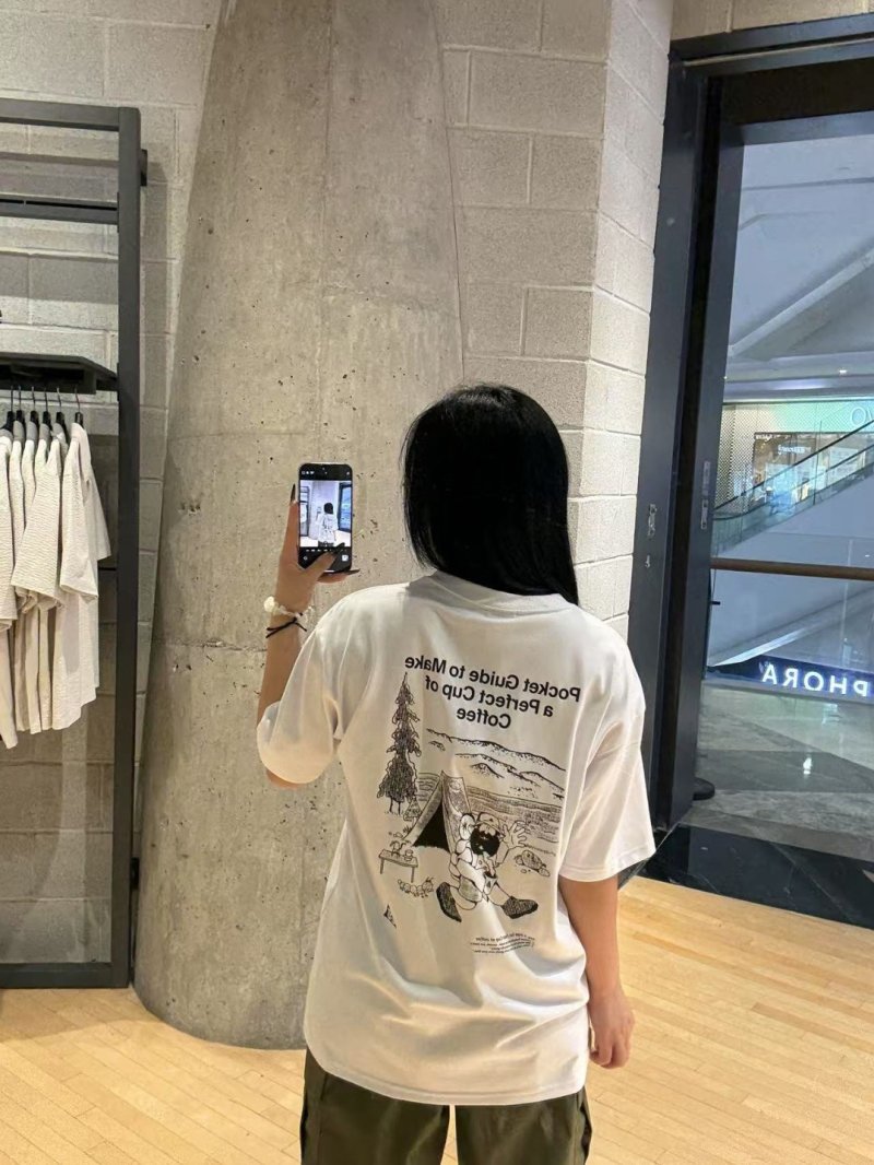 Cream Graphic Camping T-Shirt with Text Print view