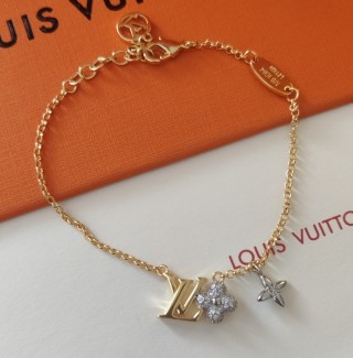 Louis Vuitton Gram Monogram Floral Zirconia Bracelet Gold