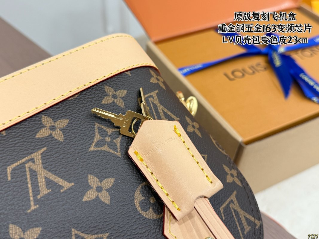 Louis Vuitton Monogram Shell Bag - Tan & Navy view