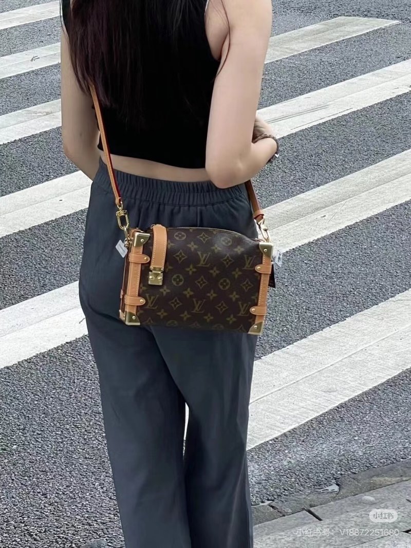 Louis Vuitton Monogram Trunk Shoulder Bag Brown