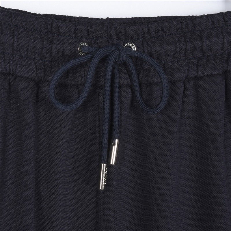 Prada Black Shorts with White Logo Stripe view