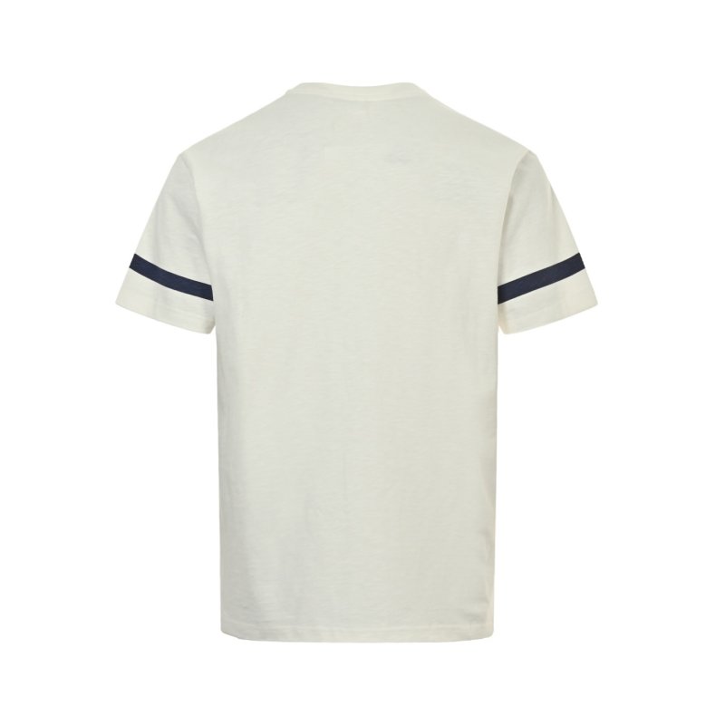 White Graphic Print Short Sleeve T-Shirt with Blue Embroidery view