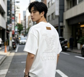 Louis Vuitton Monogram Logo White T-Shirt view 5