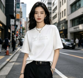 Louis Vuitton Monogram Logo White T-Shirt view 6