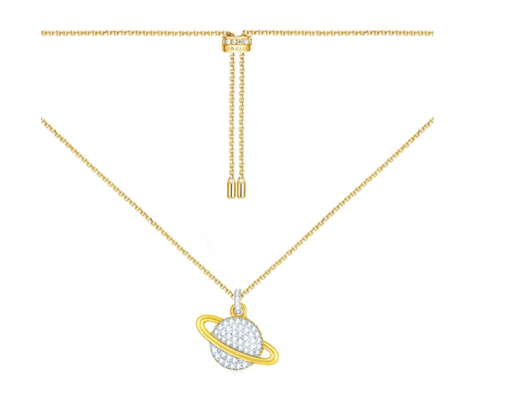 APM Monaco Gold Planet Crystal Pendant Necklace view